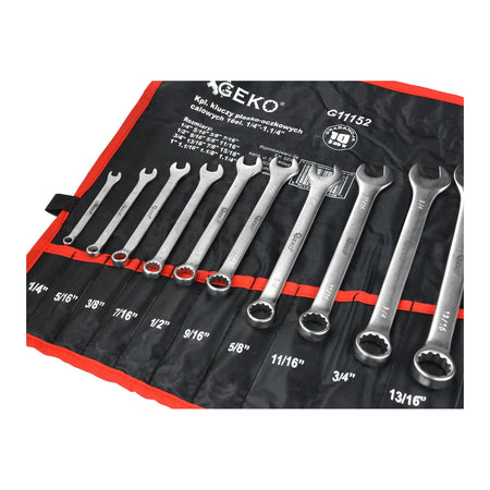 GEKO Combinatiesleutel Set Inch 1/4"-1-1/4" 16-delig