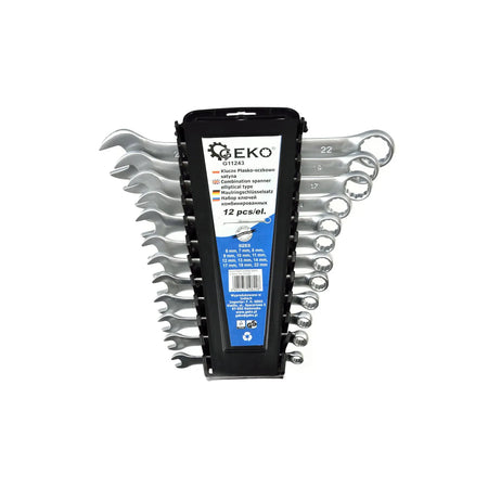 GEKO Ringsleutelset satin finish 6-22 mm 12-delig CrV met opbergrek