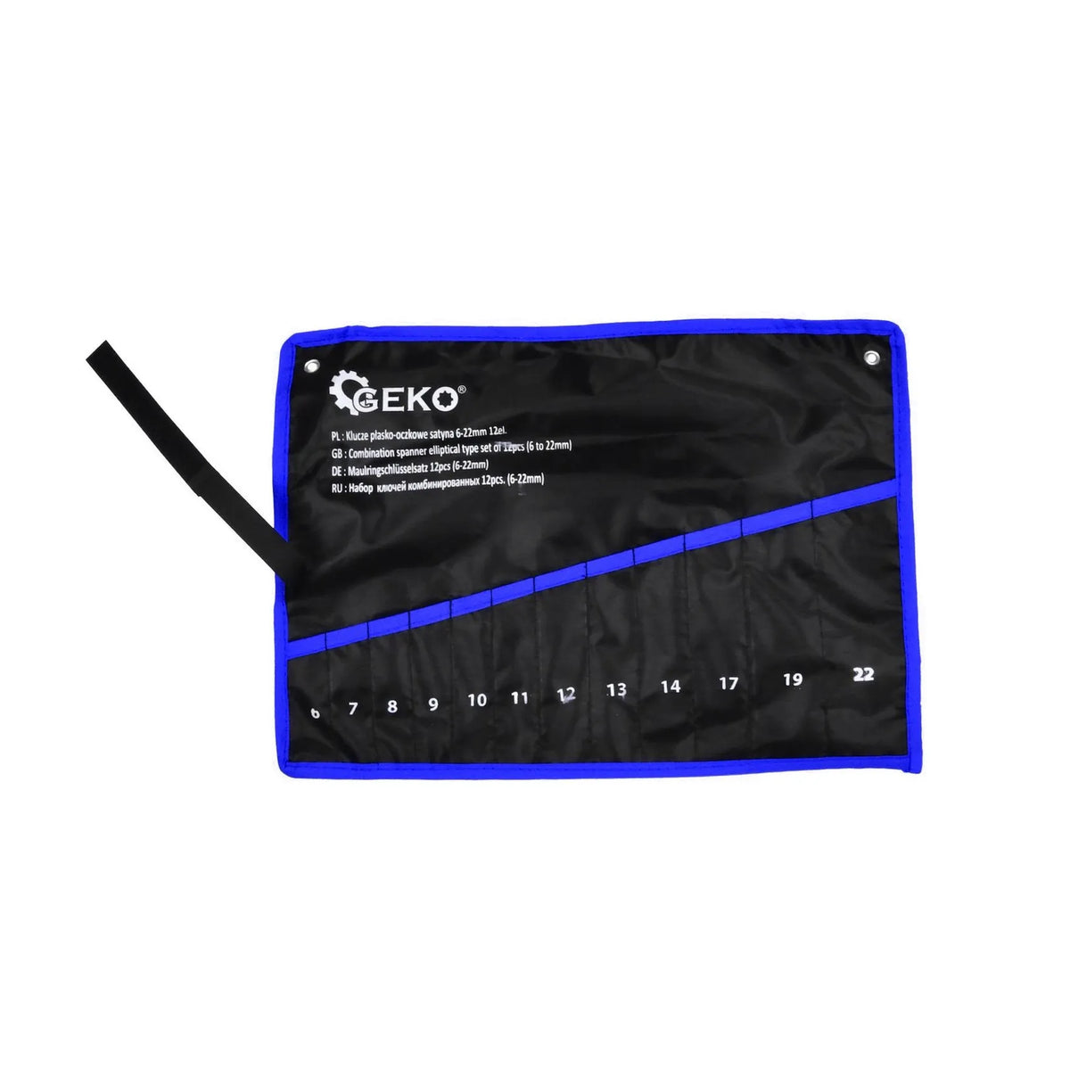 GEKO nylon opbergruol voor ringsleutelset 12-delig 6-22 mm
