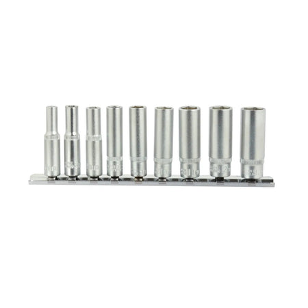 GEKO Diepe doppen set 6-punt 5-13 mm 1/4" aandrijving 9-delig