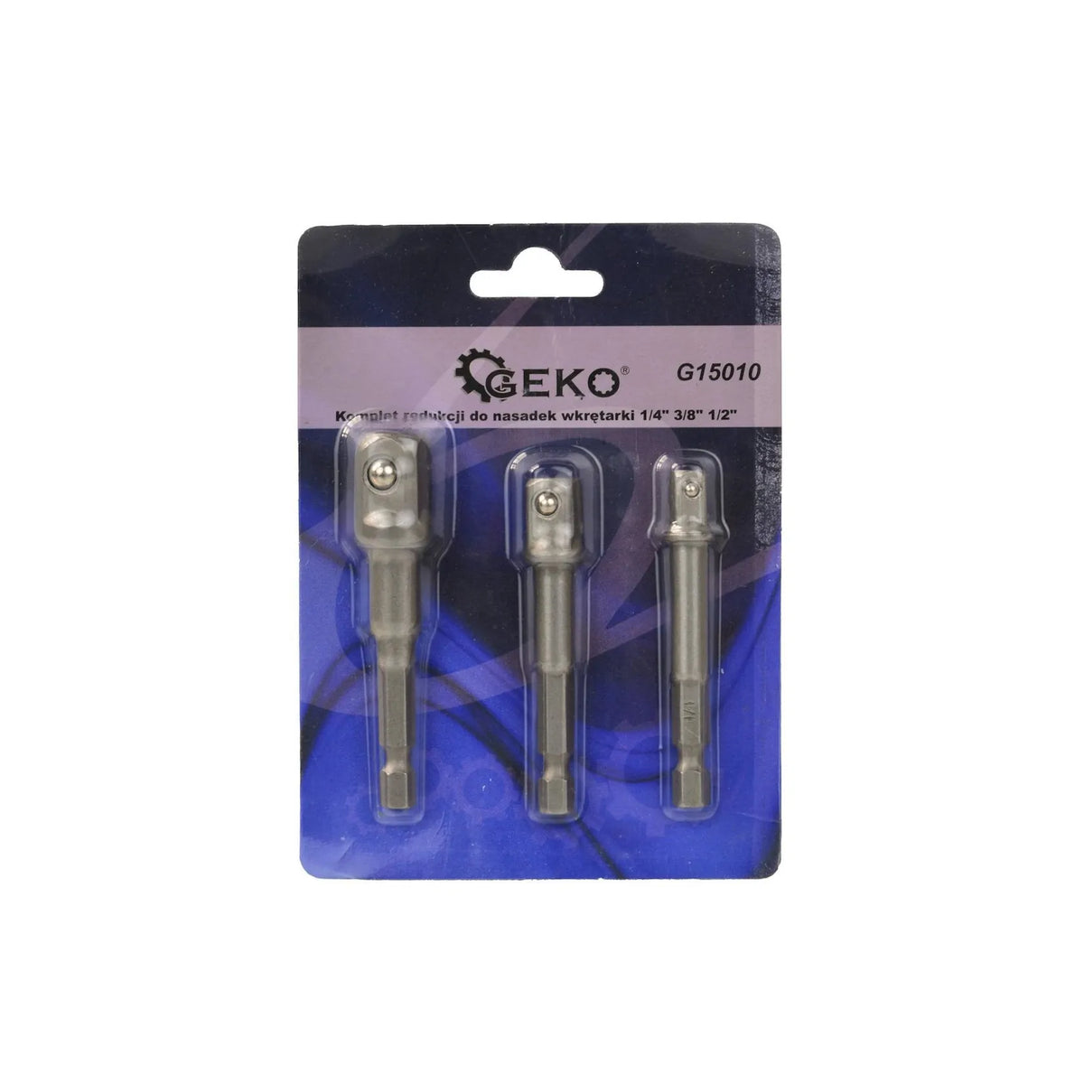 GEKO Dopsleuteladapterset 1/4" 3/8" 1/2" 3-delig