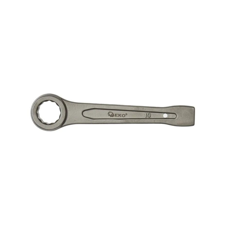 GEKO Ring slogging sleutel 19 mm met vlakke slagvlak