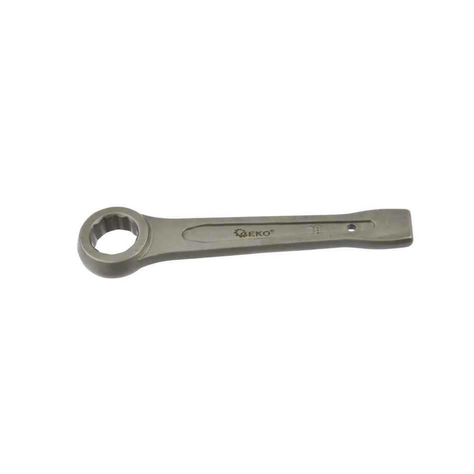 GEKO Ring slogging sleutel 19 mm met vlakke slagvlak