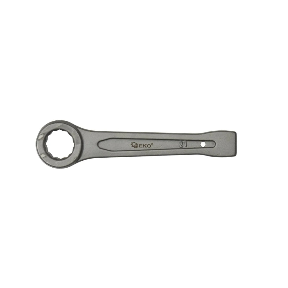 GEKO Ring slogging sleutel 21 mm met vlakke slagvlak