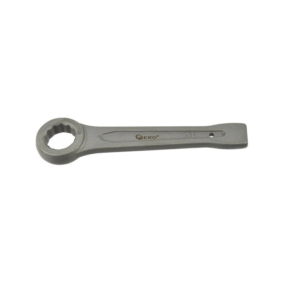 GEKO Ring slogging sleutel 21 mm met vlakke slagvlak