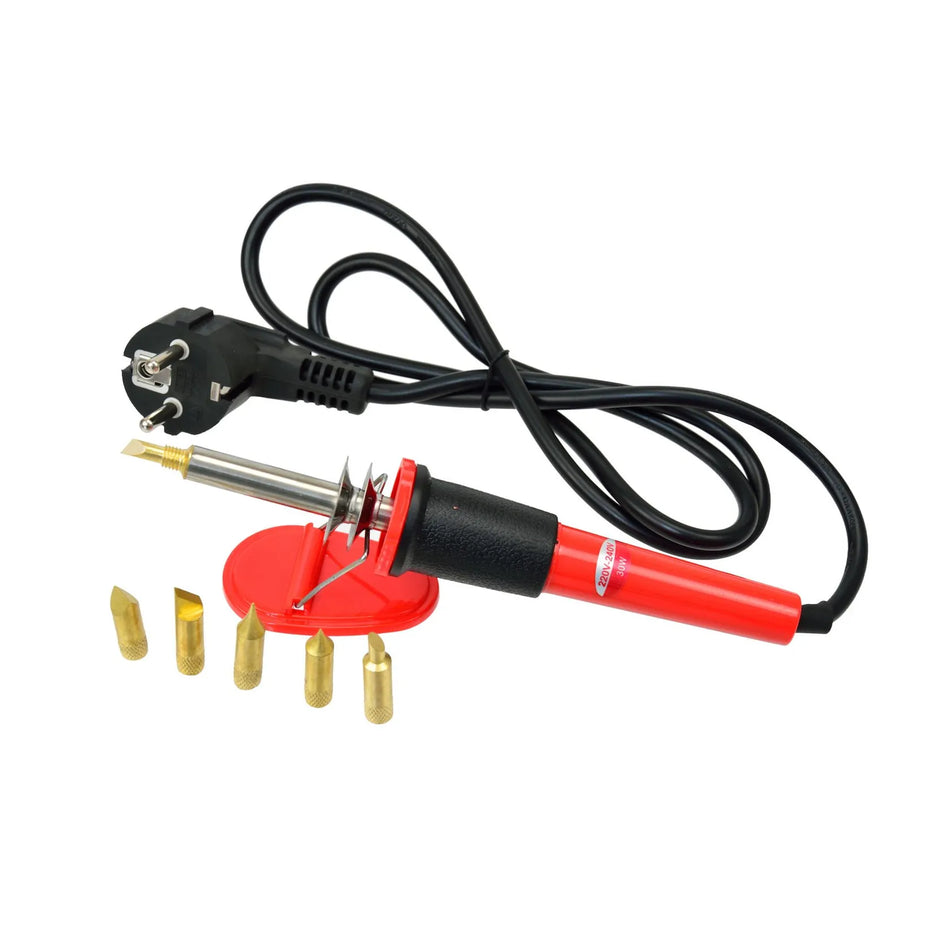 GEKO Houtbrander soldeerbout met 5 tips en kunststof standaard 30 W 230 V