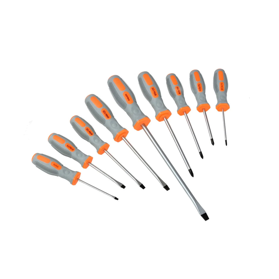 GEKO Schroevendraaierset 9-delig oranje-grijs CrV staal