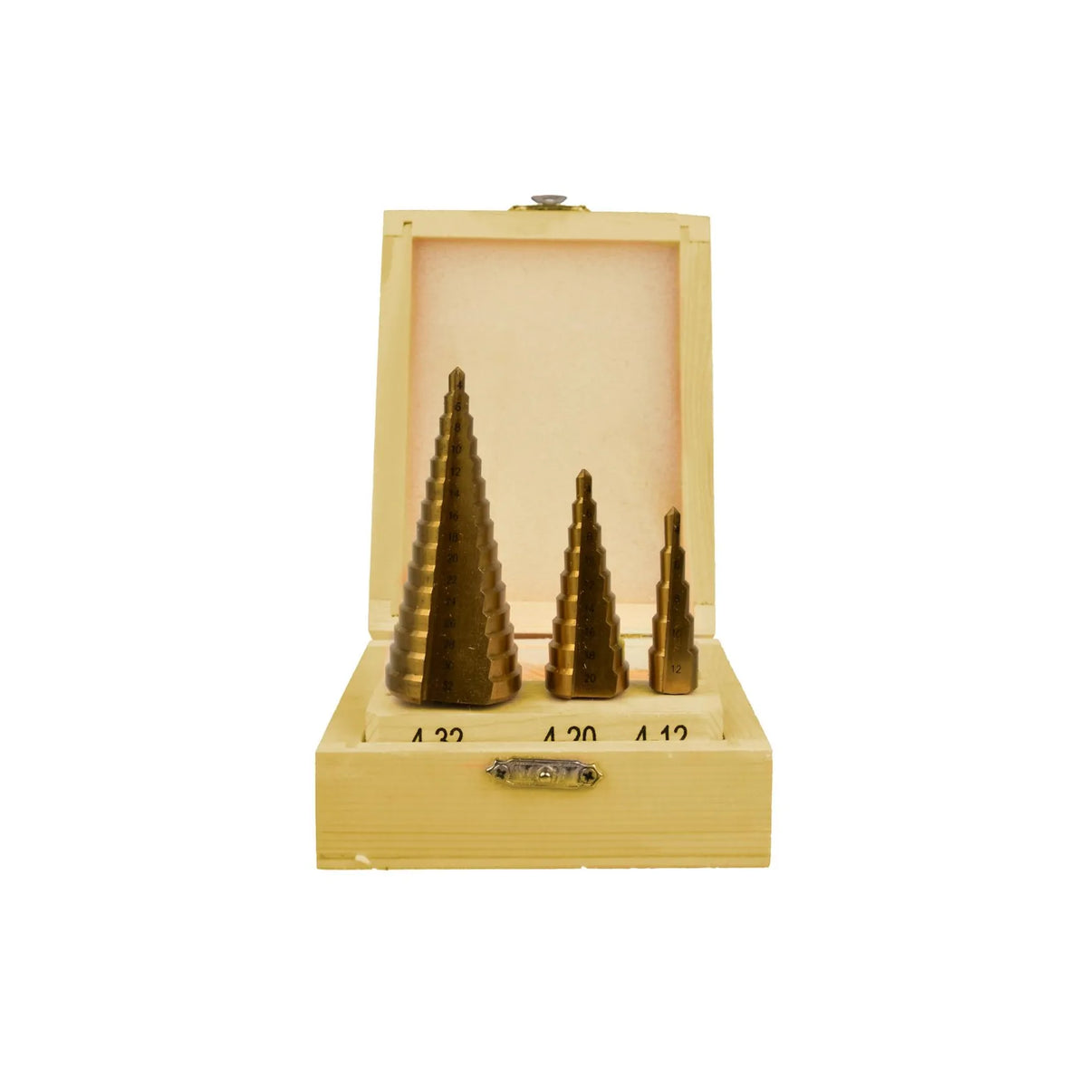 GEKO Set trapboren 3-delig 4-12, 4-20, 4-32 mm titanium coating