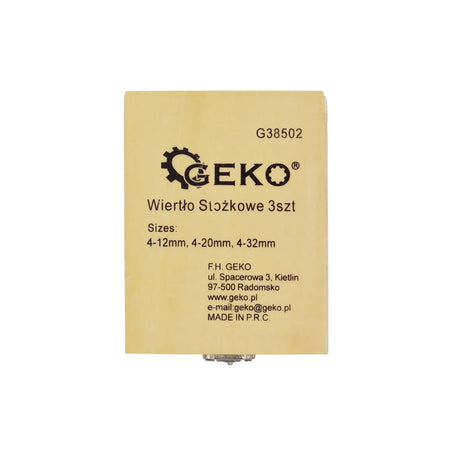 GEKO Set trapboren 3-delig 4-12, 4-20, 4-32 mm titanium coating