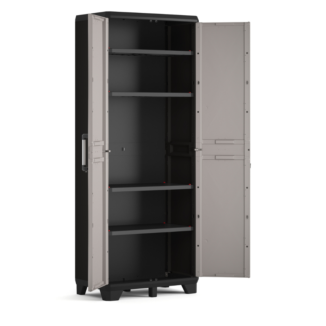 Keter Opbergkast PRO Hoog Grijs/Zwart 68 x 39 x 173 cm