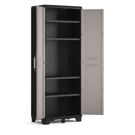 Keter Opbergkast PRO Hoog Grijs/Zwart 68 x 39 x 173 cm