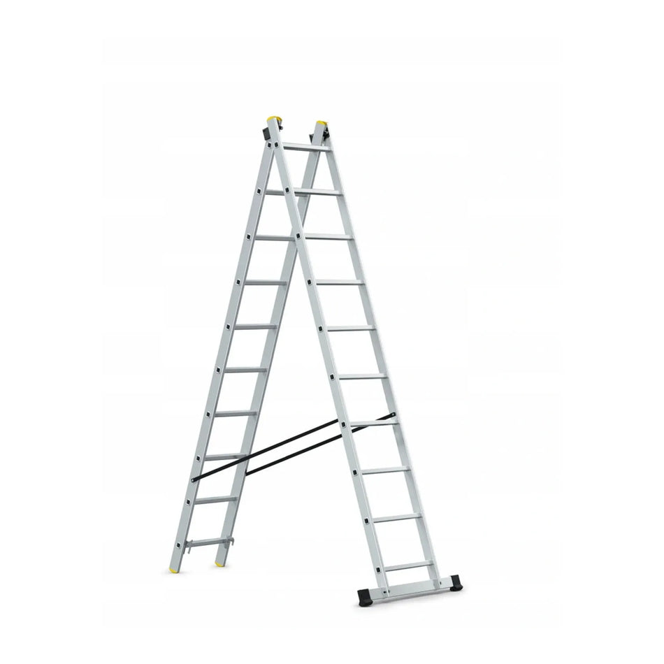 AWTools Aluminium Multifunctionele Ladder 2x10 Treden 150 kg 5,53 m