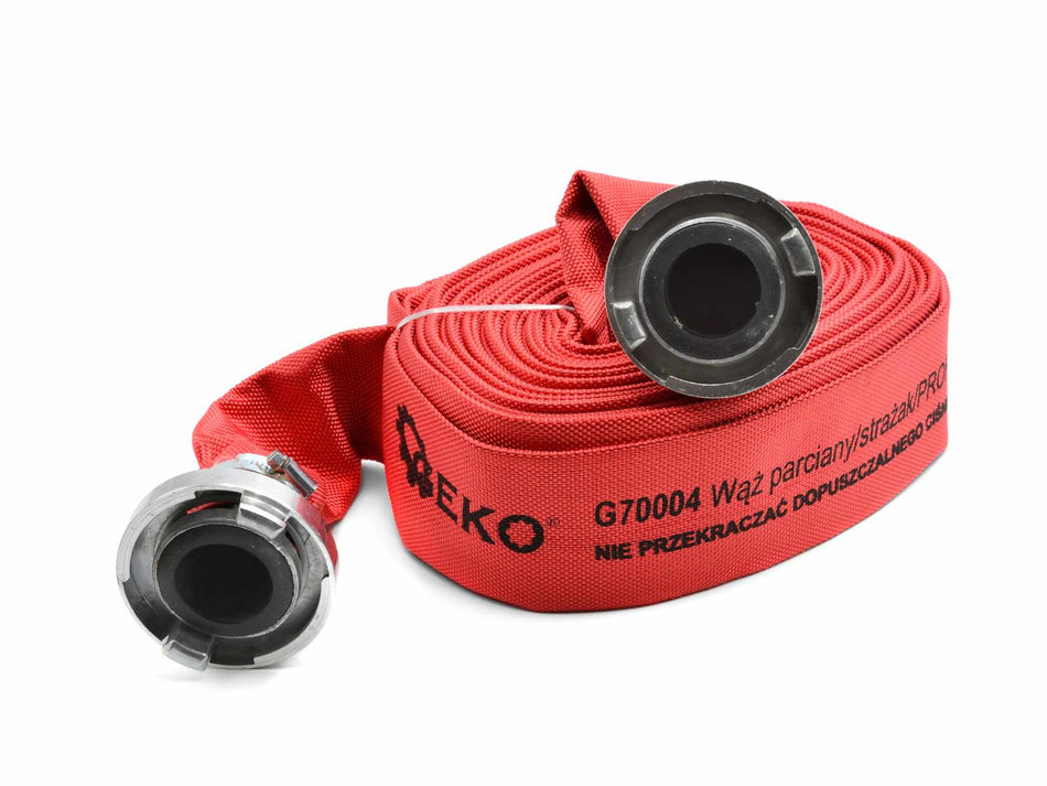 GEKO Platte Persslang 2 inch 20 m Rood Duitse Koppeling