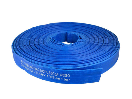GEKO Platte PVC Waterslang blauw 1 inch x 50 m 2 bar