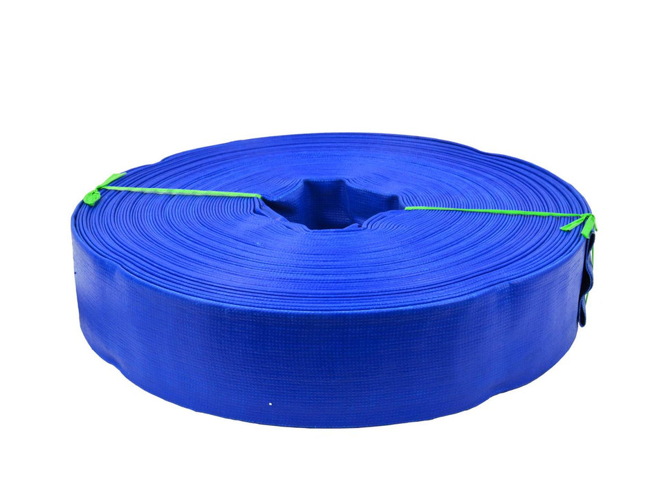 GEKO Platte PVC Waterslang blauw 2 inch x 50 m 2 bar