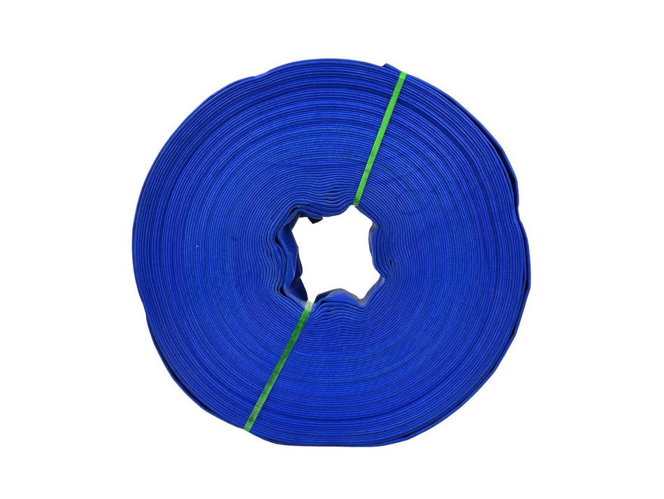 GEKO Platte PVC Waterslang blauw 2 inch x 50 m 2 bar