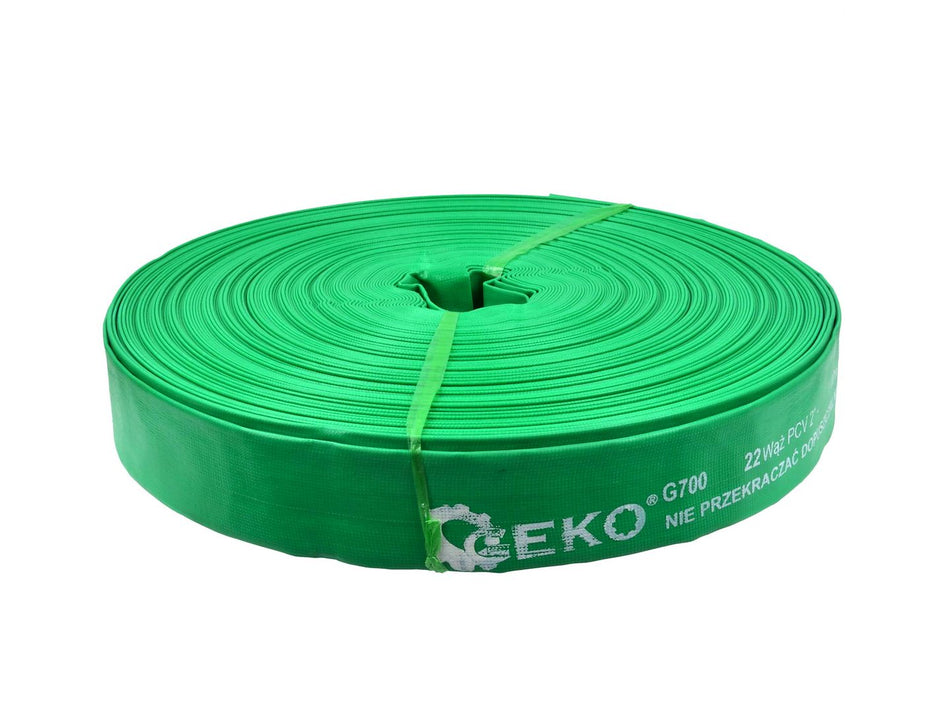 GEKO Platte PVC Waterslang groen 2 inch x 100 m 2 bar