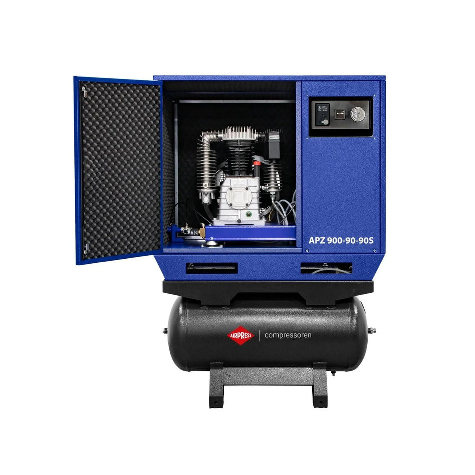 Airpress Stille Compressor APZ 900-90-90S 2x 10 bar 7.5 pk/5.5 kW 611 l/min 90 l