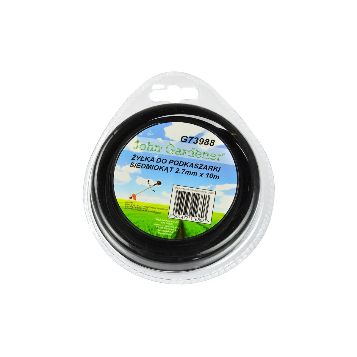 John Gardener Nylon maaidraad heptagonaal 2,7mm zwart 10m