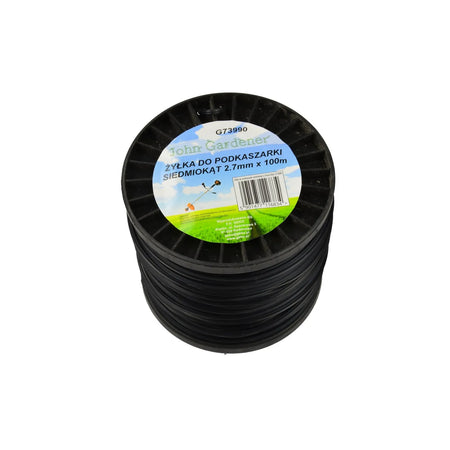 John Gardener Nylon maaidraad heptagonaal 2,7mm 100m zwart