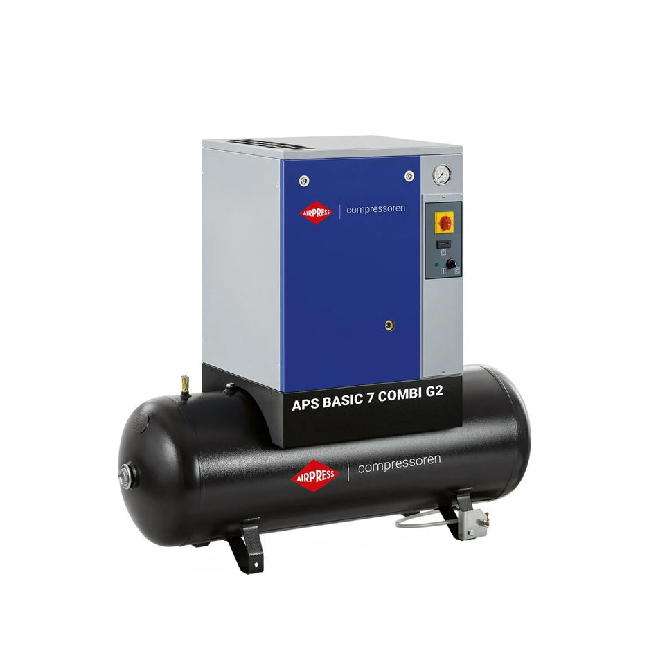 Airpress Schroefcompressor APS 7 Basic G2 Combi 10 bar 7.5 pk/5.5 kW 780 l/min 200 l