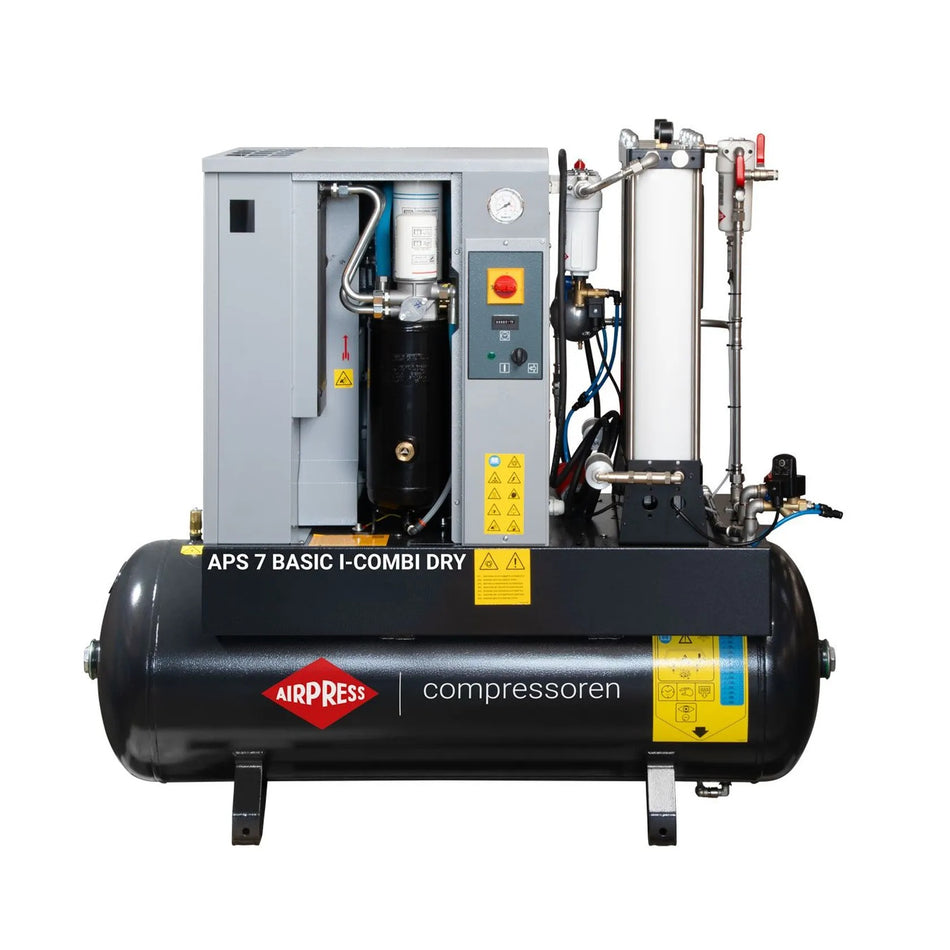 Airpress Schroefcompressor APS 7 Basic i-Combi Dry met adsorptiedroger 60036-OFAG4I 10 bar 7.5 pk/5.5 kW 780 l/min 200 l
