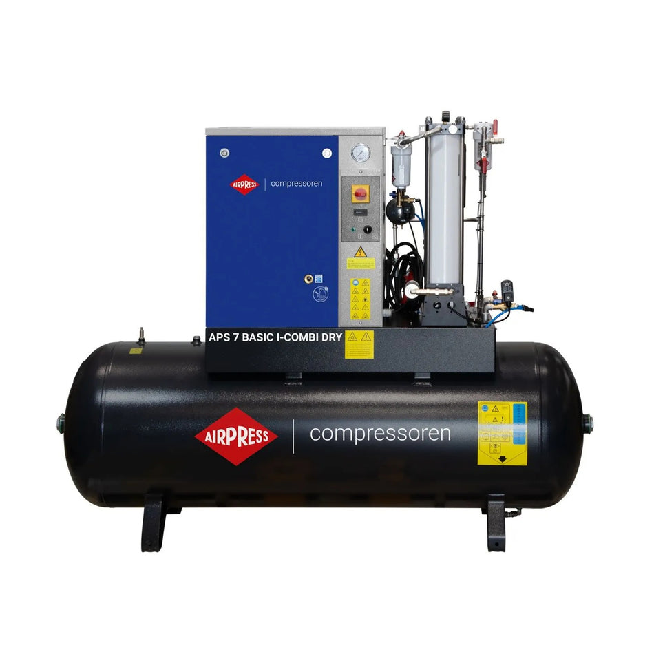 Airpress Schroefcompressor APS 7 Basic i-Combi Dry met adsorptiedroger 60036-OFAG4I 10 bar 7.5 pk/5.5 kW 780 l/min 500 l