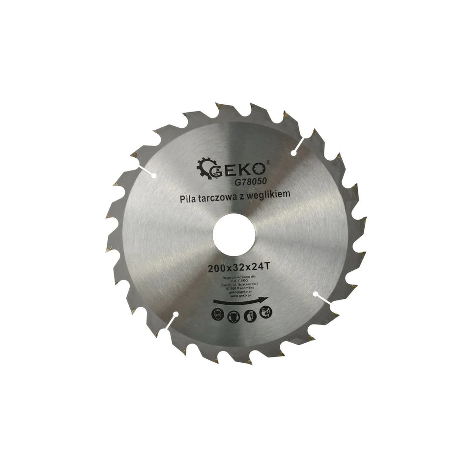 GEKO TCT cirkelzaagblad voor hout met gaten 200x32x24T