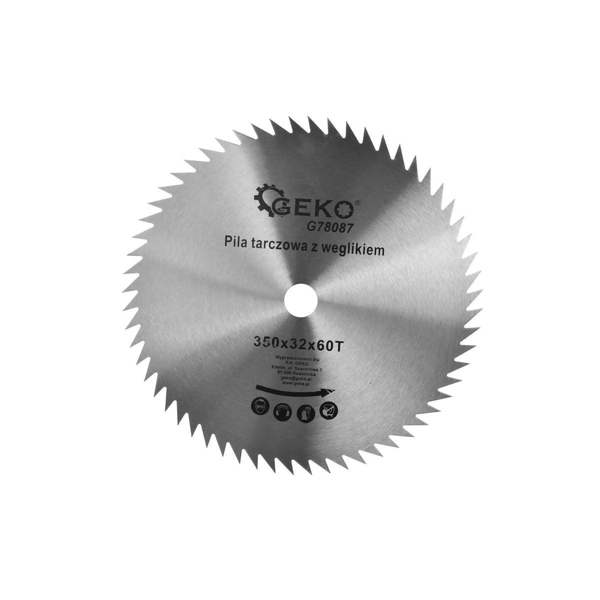 GEKO TCT Cirkelzaagblad met gaten voor hout 350mm 60T