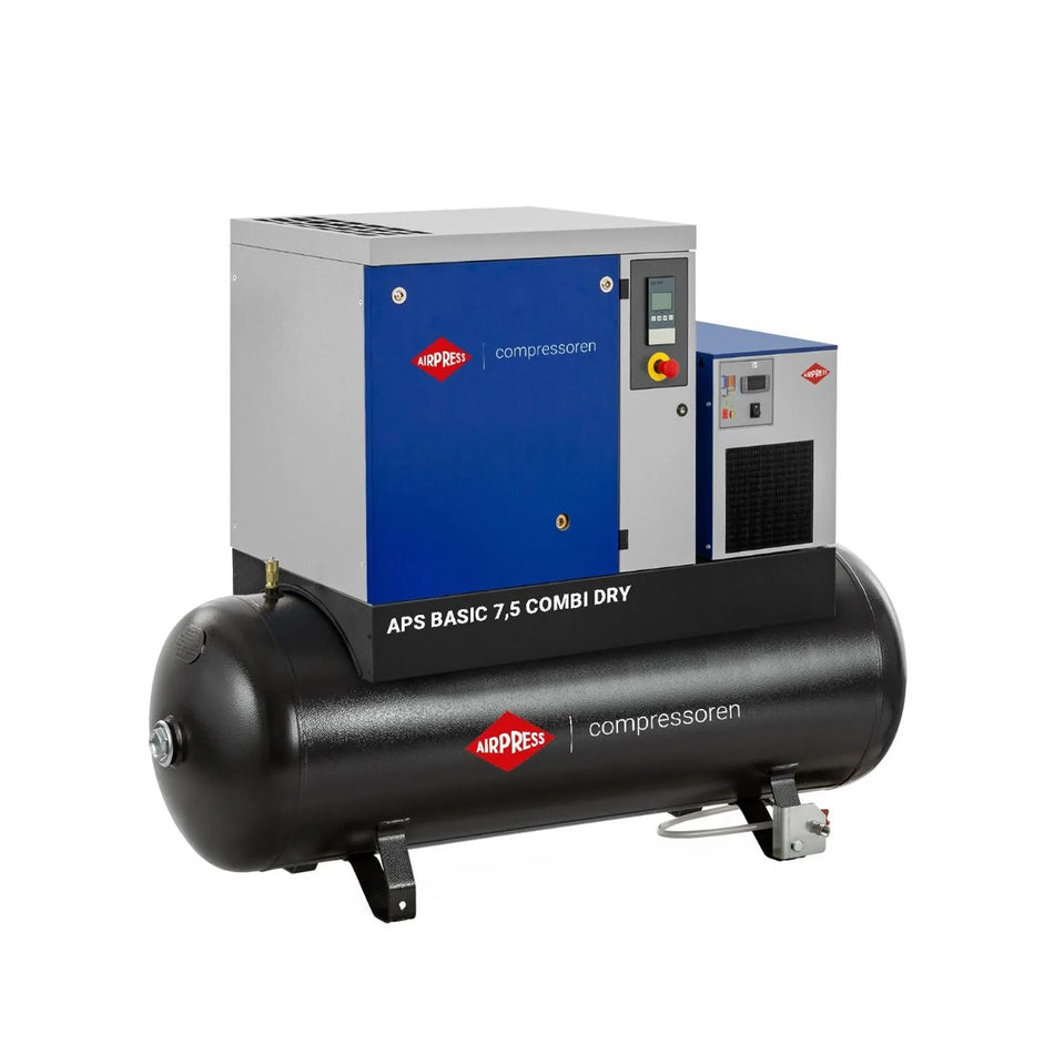 Airpress Schroefcompressor APS 7.5 Basic Combi Dry 10 bar 7.5 pk/5.5 kW 690 l/min 500 l