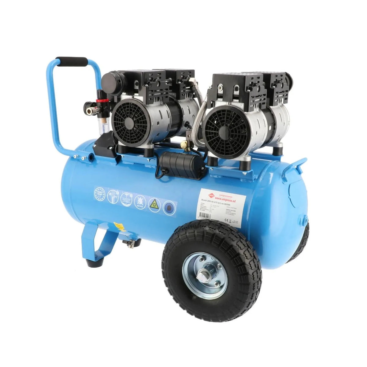 Airpress Stille Olievrije Compressor LMO 50-270 8 bar 2 pk/1.5 kW 185 l/min 50 l