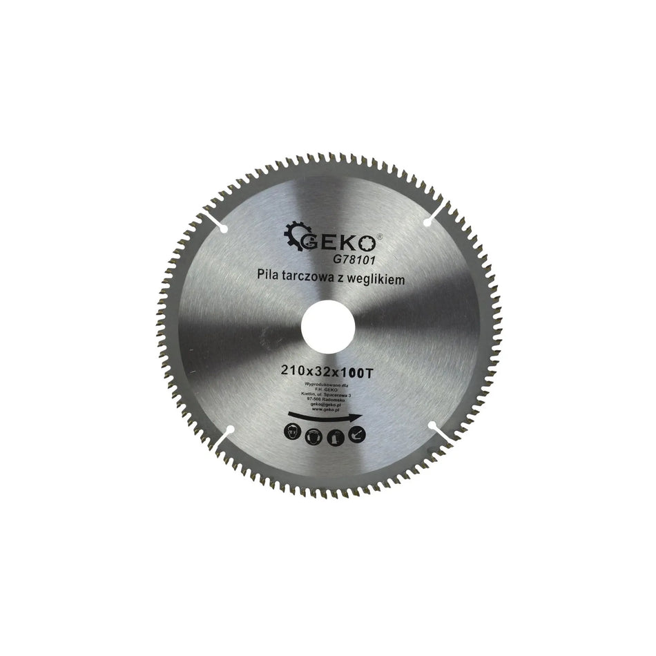GEKO TCT Aluminium cirkelzaagblad met reductieringen 210mm 100T