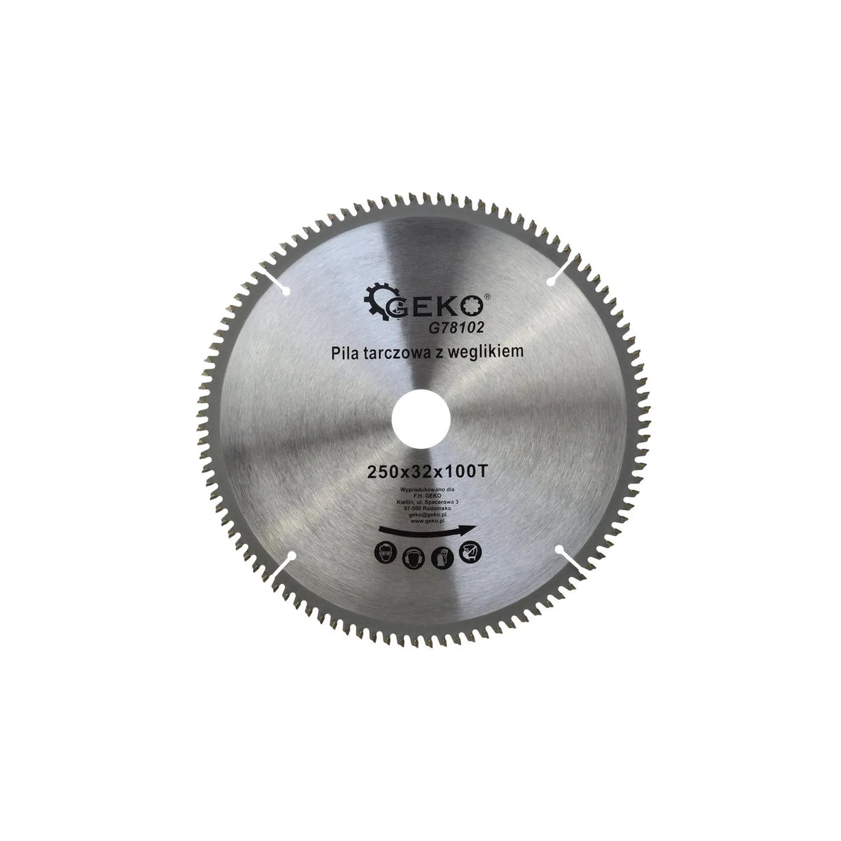 GEKO TCT Aluminium cirkelzaagblad met reductieringen 250mm 100T