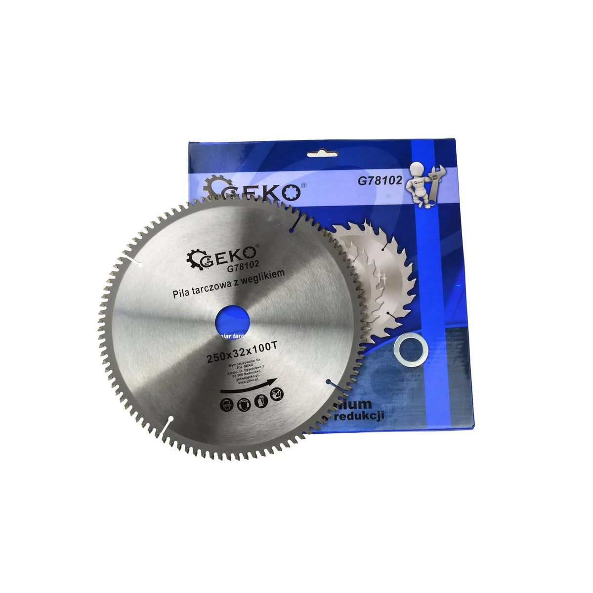 GEKO TCT Aluminium cirkelzaagblad met reductieringen 250mm 100T