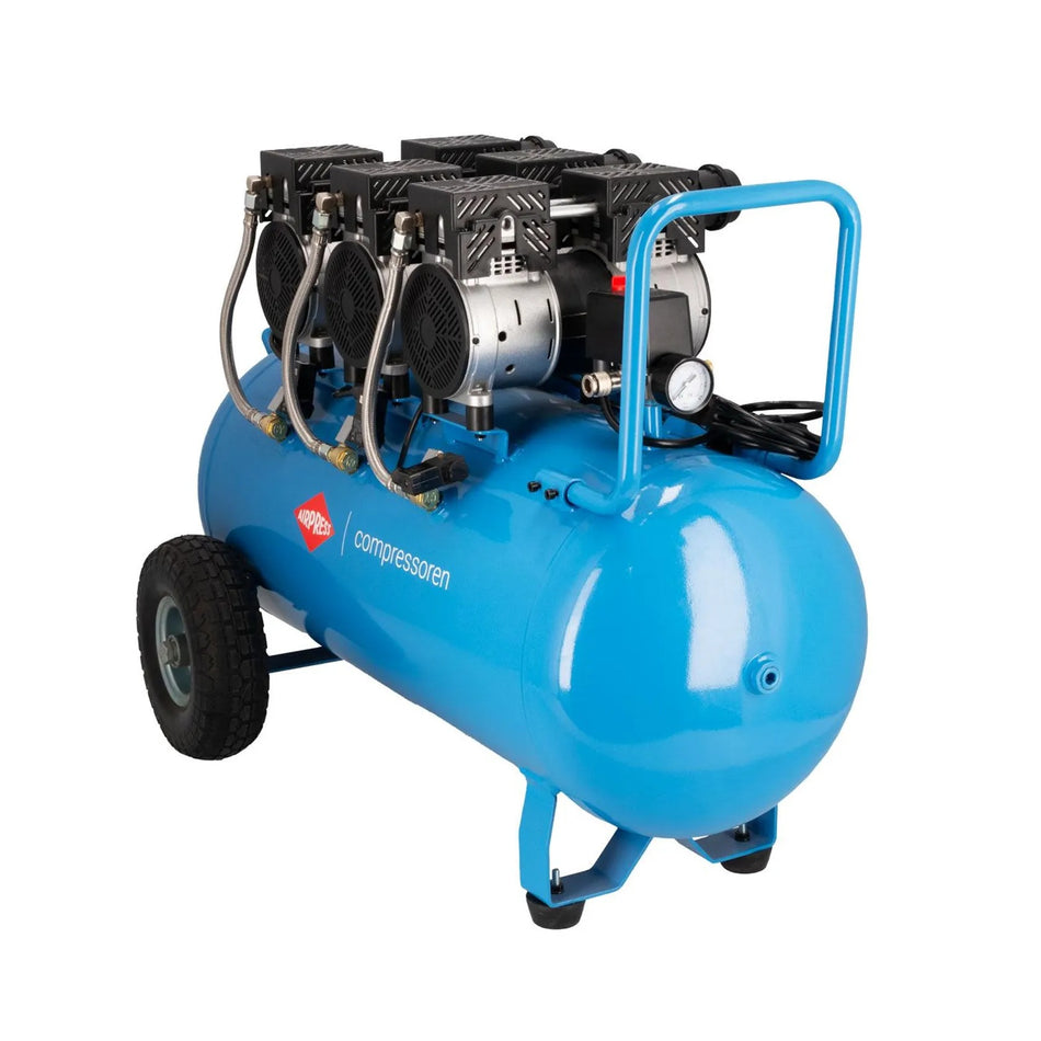Airpress Stille olievrije compressor LMO 90-380 3 pk (3 x 1 pk)/2,25 kW 8 bar 280 l/min 90 l