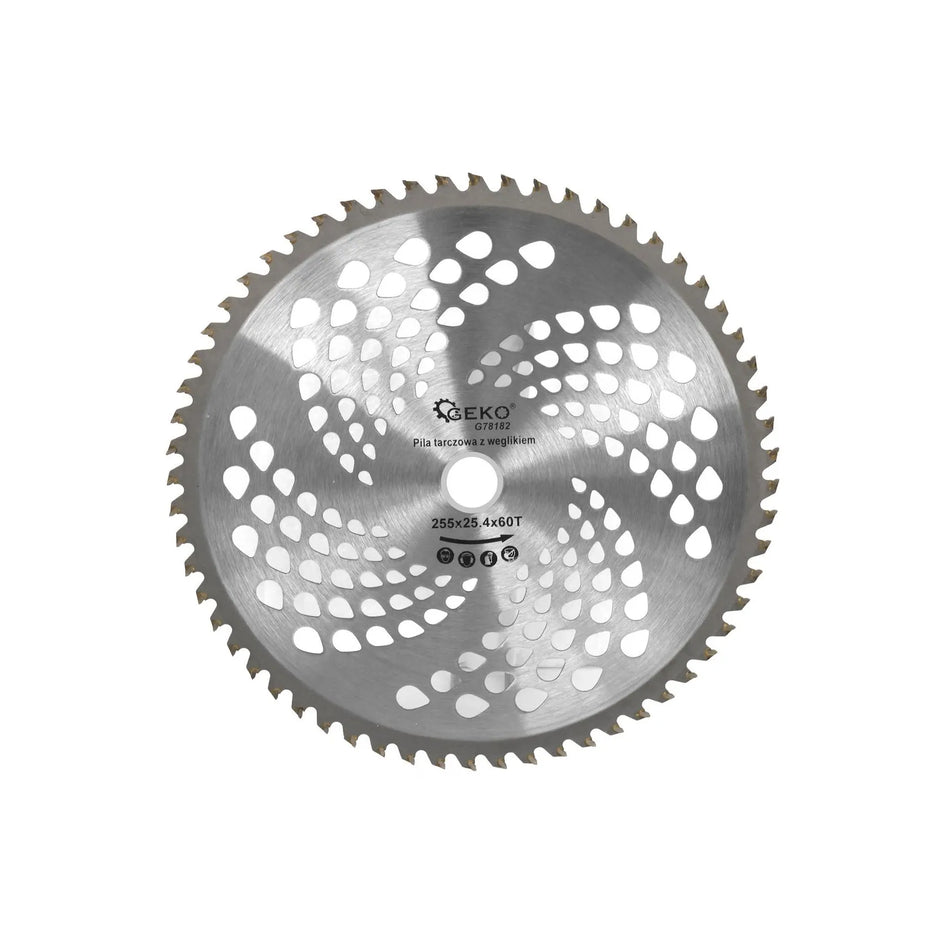 GEKO Brushcutter mes voor dik gras en struiken 255x25,4mm 60 tanden