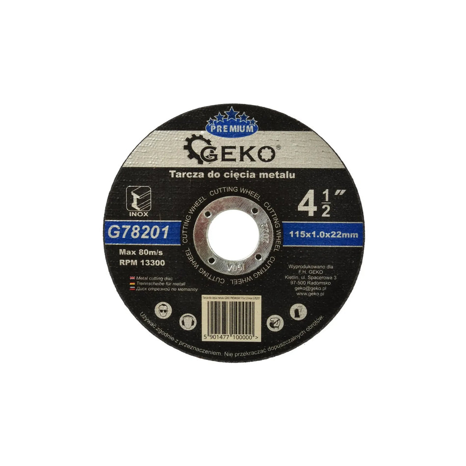 GEKO Premium metalen snijschijf Inox 115x1x22,2mm
