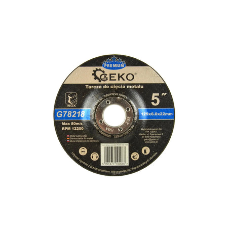 GEKO Metaal slijpschijf Premium met corundum 125 x 6,0 x 22,2mm