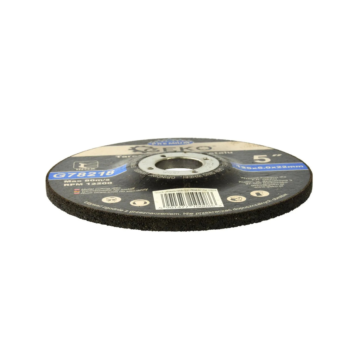 GEKO Metaal slijpschijf Premium met corundum 125 x 6,0 x 22,2mm