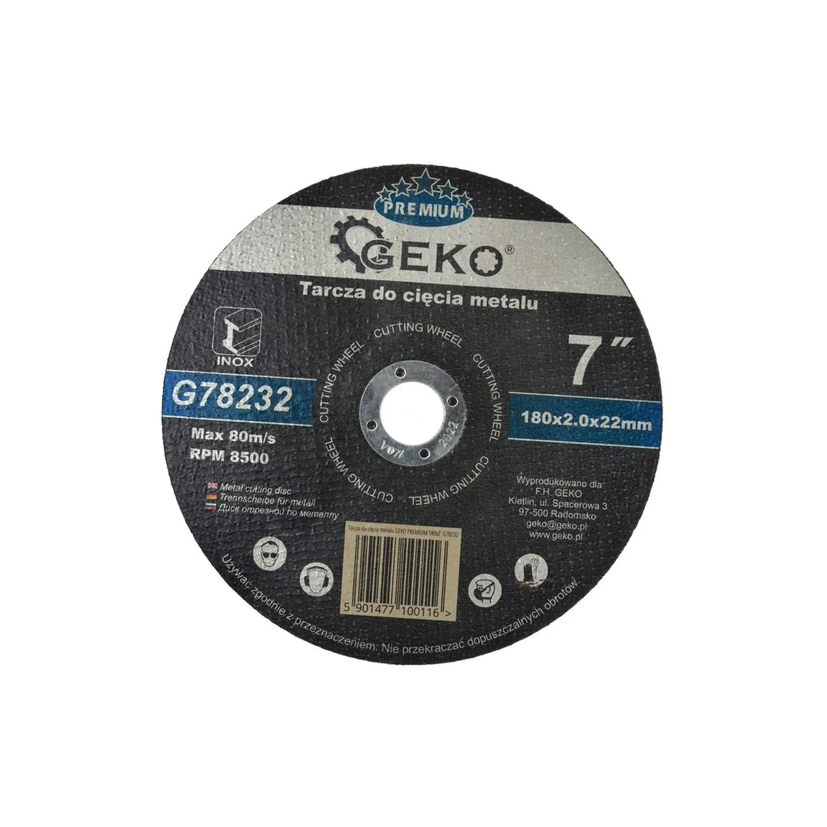 GEKO Metaaldoorslijpschijf Premium 180x2x22,2mm