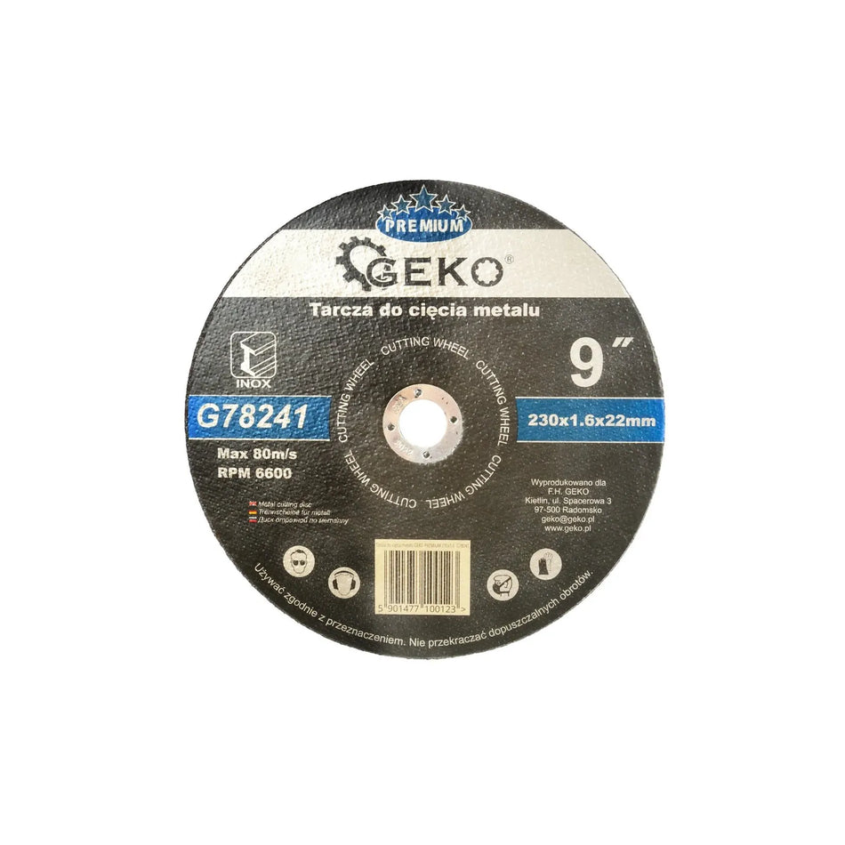 GEKO Metaaldoorslijpschijf Premium 230x1,6x22,2mm