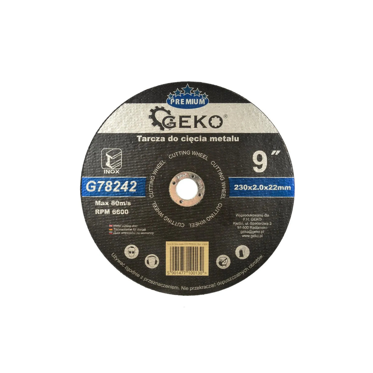 GEKO Metaaldoorslijpschijf Premium 230x2x22,2mm Inox