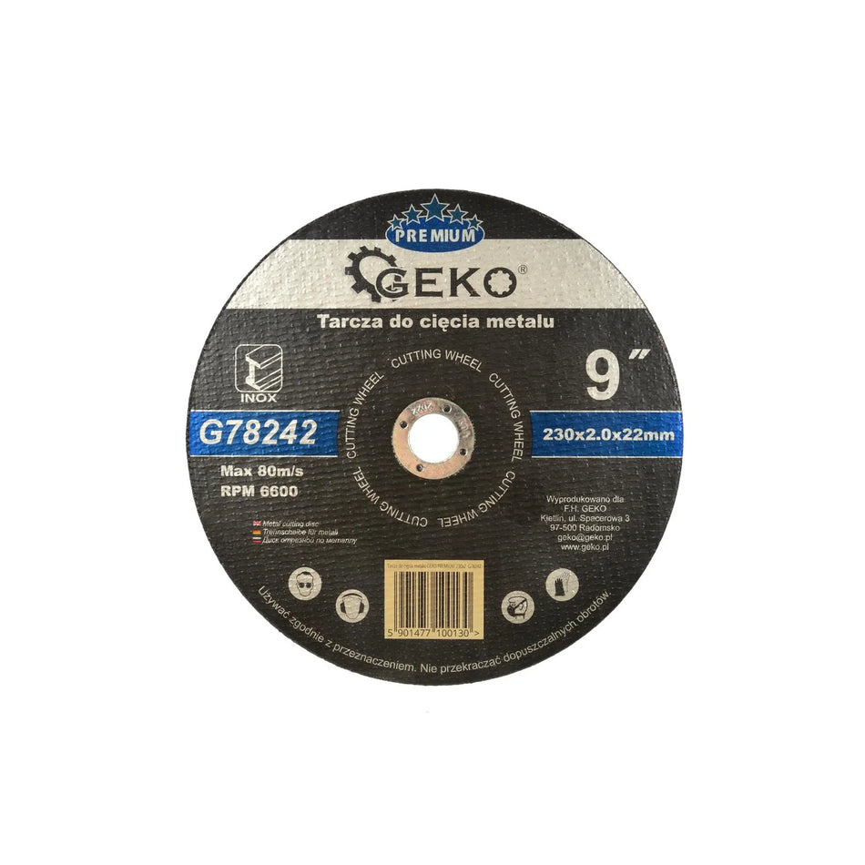 GEKO Metaaldoorslijpschijf Premium 230x2x22,2mm Inox