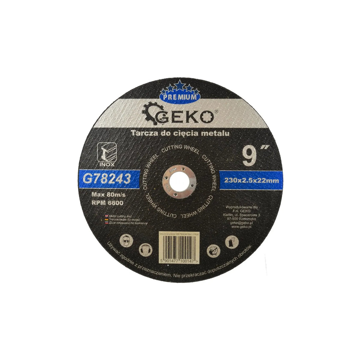 GEKO Metaaldoorslijpschijf Premium 230x2,5x22,2mm