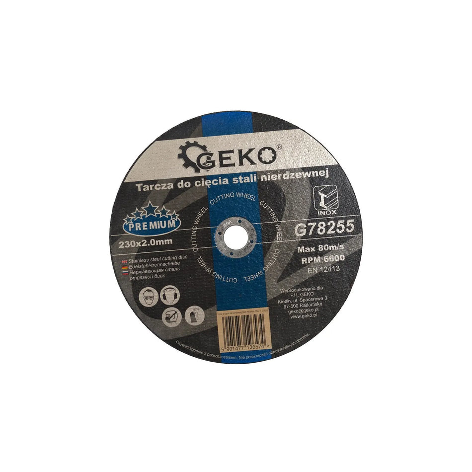 GEKO Premium snijschijf voor roestvrij staal 230x2,0x22,23mm
