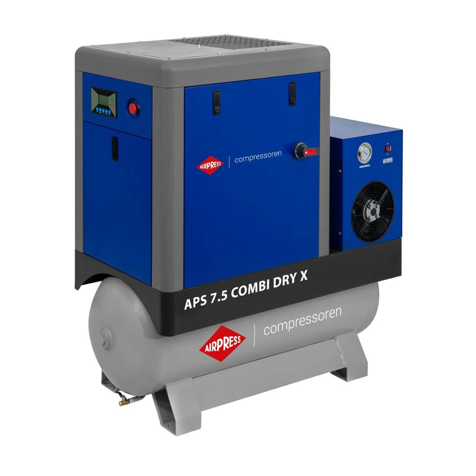 Airpress Schroefcompressor APS 7.5 Combi Dry X 10 bar 7.5 pk/5.5 kW 690 l/min 200 l