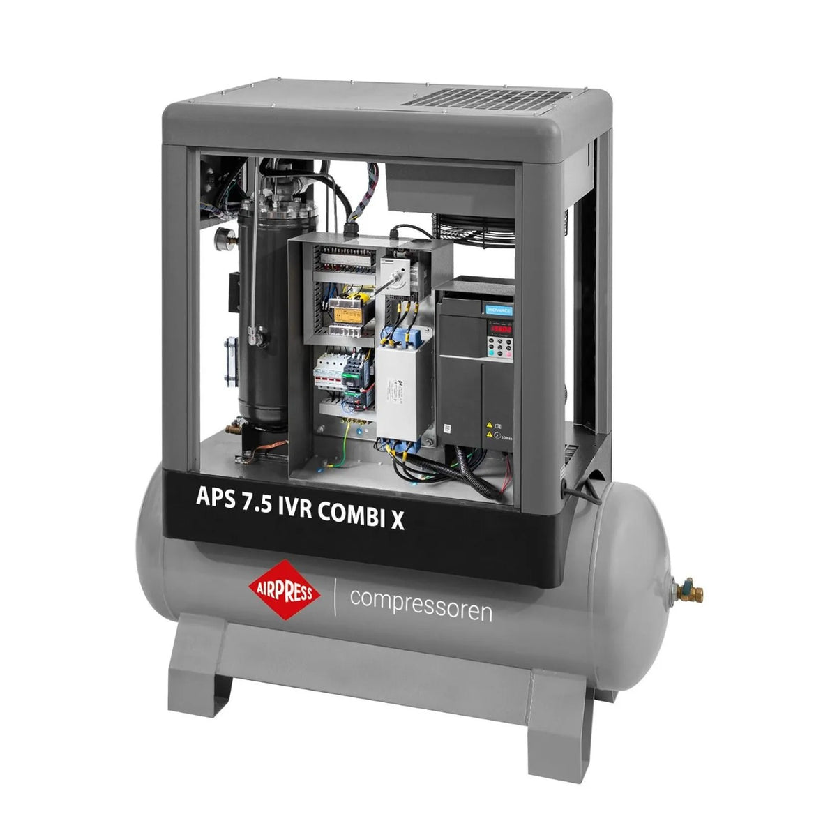 Airpress Schroefcompressor APS 7.5 IVR Combi X 10 bar 7.5 pk/5.5 kW 170-760 l/min 200 l