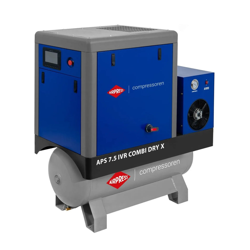 Airpress Schroefcompressor APS 7.5 IVR Combi Dry X 10 bar 7.5 pk/5.5 kW 290-790 l/min 200 l