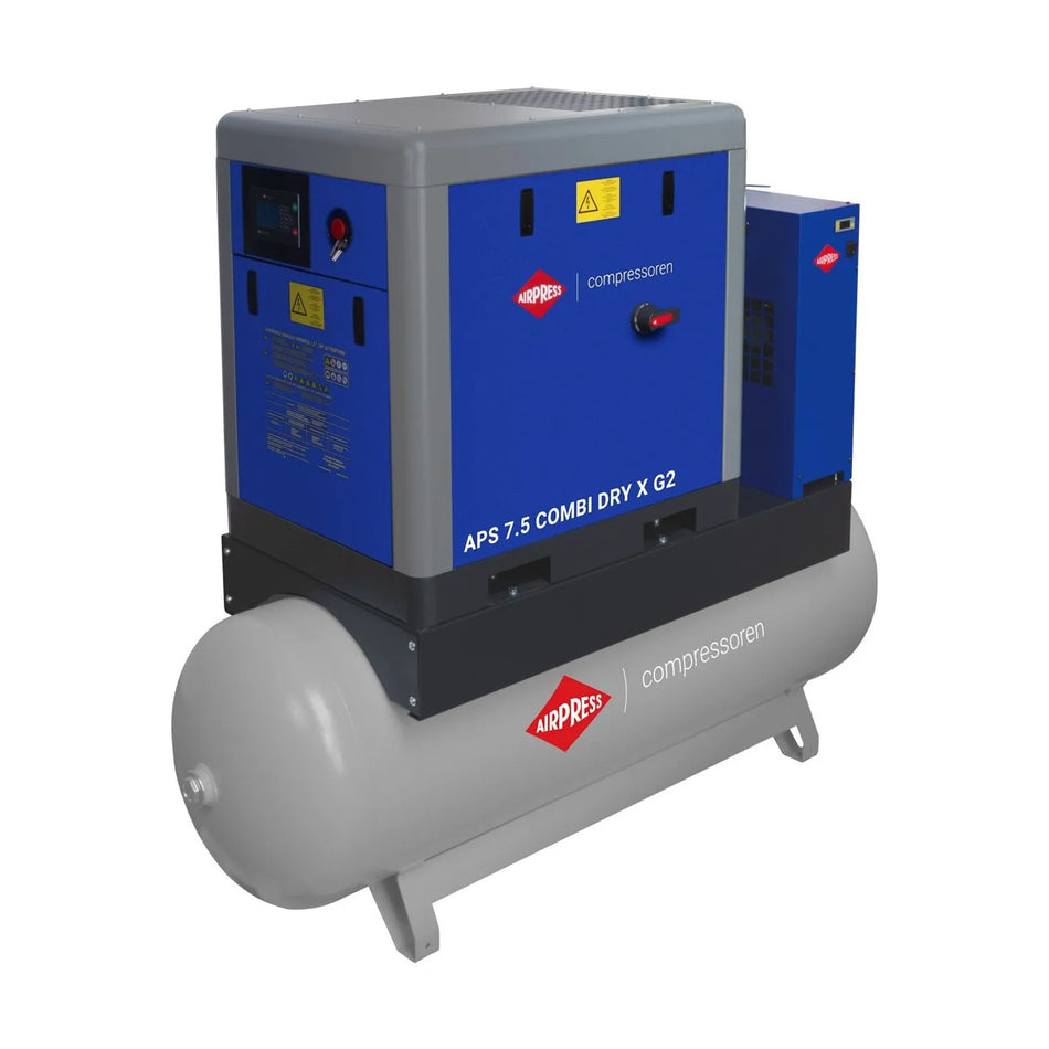 Airpress Schroefcompressor APS 7.5 500 Combi Dry X G2 10 bar 7.5 pk/5.5 kW 690 l/min 500 l