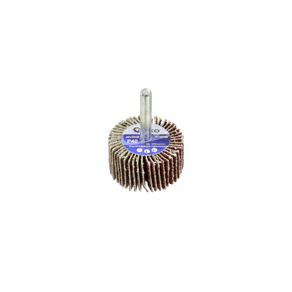 GEKO Flapwiel aluminiumoxide P40 40x20mm 6mm asgat